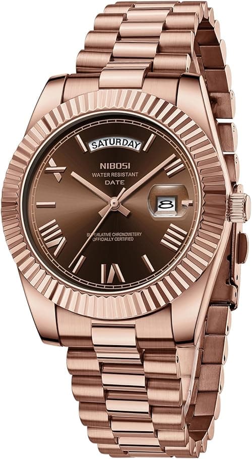 NIBOSI Men Watches Analog Quartz Stainless Steel Watches for men Waterproof Business Classic Desiger Wrist Watch Day&Date on Amazon.ae - Price Tracker