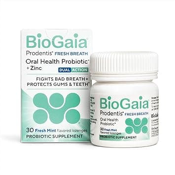 BioGaia Fresh Breath | Dental Probiotic Lozenge | Fights Bad Breath & Halitosis | Healthy Gums & Teeth | Dual-Action L. reuteri Oral Probiotics + Zinc | Fresh Mint Flavor | 30 Day Supply on Amazon.ae - Price Tracker