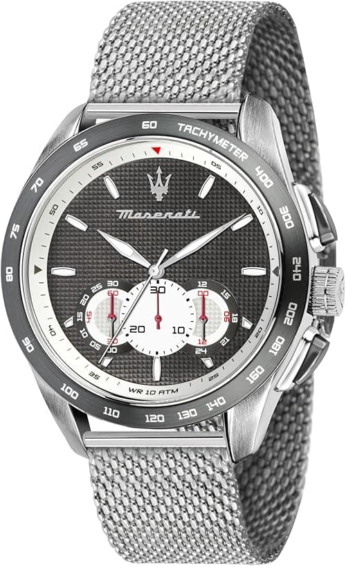 Maserati Men's Watch, Traguardo Collection, Quartz Movement, with Chronograph, Equipped with a Stainless Steel Milanese mesh Band Bracelet - R8873612008 on Amazon.ae - Price Tracker