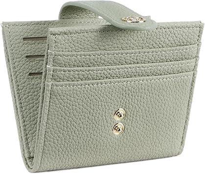 BOSTANTEN Slim Wallet for Women Small RFID Blocking Credit Card Holder Leather Bifold Wallets with Zipper Coin Pocket Light Green on Amazon.ae - Price Tracker