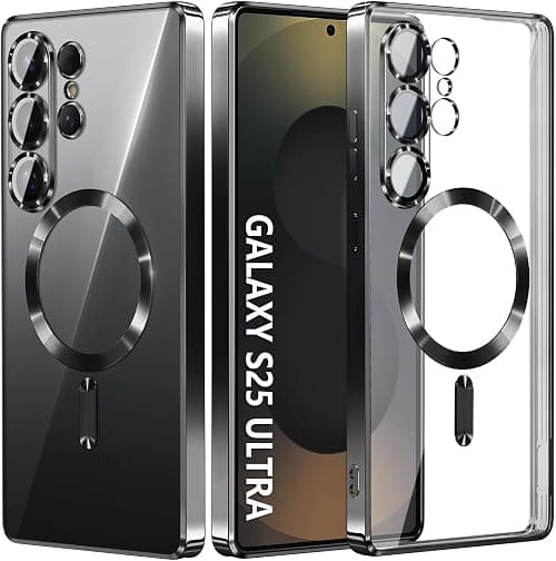 for Samsung Galaxy S25 Ultra Case, Magnetic Case Built-in Camera Lens Protector S25 Ultra Cover Slim TPU Protective Phone Case for Galaxy S25 Ultra 6.8 inch (Black, S25 Ultra 6.8 inch) على Amazon.ae - متتبع الأسعار