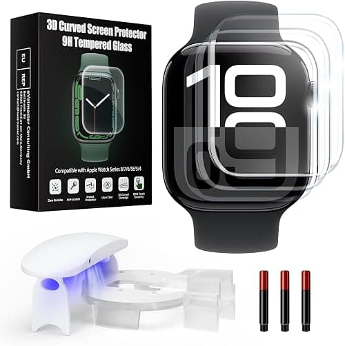 UV Tempered Glass Screen Protector for Apple Watch Series 12/11/10 42mm,Tempered Glass Curved Full Coverage Watch Screen Protector, Bubble Free S creen Protector for iWatch 12/11/10 42mm (3 Pack) on Amazon.ae - Price Tracker