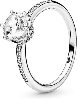 PANDORA Jewelry Sparkling Crown Cubic Zirconia Ring in Sterling Silver - Best Deal Finder