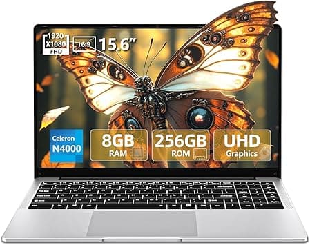 15.6 inch Laptop, Laptops with Celeron N4000, 2025 Gaming Laptop for 8GB LPDDR4 256GB SSD, IPS FHD 1920x1080, WiFi+BT4.2+Mini HDMI+TF Card Slot, Traditional Laptops Computers Convertible 180° Netbook on Amazon.ae - Price Tracker