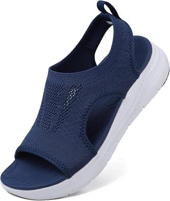 Womens Sandals Arch Support Orthotic Slip-On Sport Sandals Open-Toe Wedge Sandal Washable Slingback Platform Walking Sandals on Amazon.ae - Price Tracker