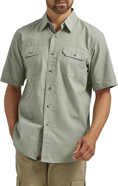 Wrangler Authentics Men's Short Sleeve Classic Woven Shirt on Amazon.ae - Price Tracker