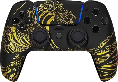 Custom Wireless Controller Compatible with PS5 - Multiple Designs Available (Golden Waves) على Amazon.sa - متتبع الأسعار