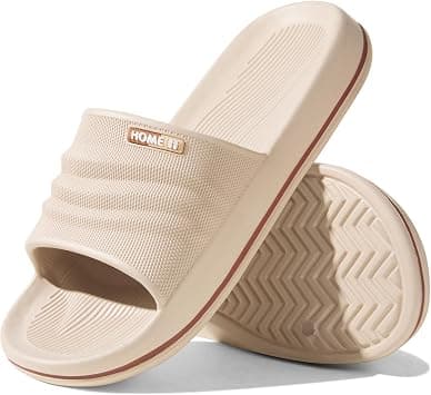 Men's Comfortable Shower Slides, Non-Slip Bathroom Sandals, Suitable for Indoor Home Use & the Beach, Size 38-39, Fits Size 37-38, Khaki on Amazon.ae - Price Tracker