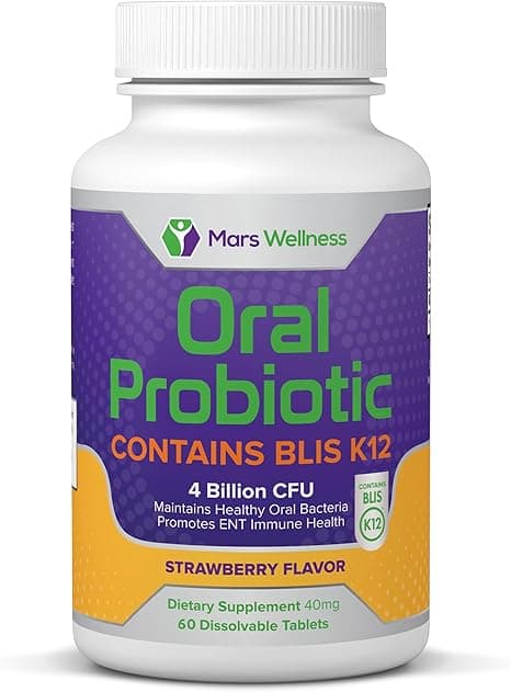 MARS WELLNESS Oral Probiotic Supplement with BLIS K12 4 Billion CFU - Doctor Formulated 60 Day Supply Bottle for Bad Breath, Strep, Cavities, Gum and Oral and Dental Health - Sugar Free - USA Made on Amazon.ae - Price Tracker