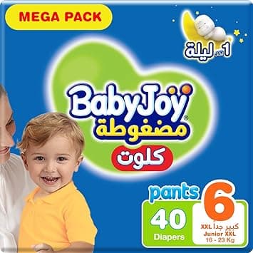 BabyJoy Cullotte Pants Diaper, Mega Pack Junior XXL Size 6, 16+ Kg, 40 Diapers - Amazon.ae Price Tracker