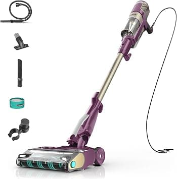 Shark POWERDETECT Ultra-Light Corded Stick Vacuum with DuoClean Technology, Self-Cleaning Brushroll for No Hair Wrap, Anti-Allergen Complete Seal, and Odor Neutralizer Technology, Purple, HZ4001AMZ - متتبع أسعار Amazon.sa