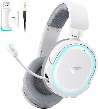 Picun G2 Wireless Gaming Headset with Mic for PC PS5 PS4 Switch, White Grey | 7.1 Virtual Surround Sound, 2.4GHz/Bluetooth 5.4/Wired, 100H Playtime, ENC Noise-Canceling Mic, RGB, 5ms Ultra-Low Latency on Amazon.ae - Price Tracker