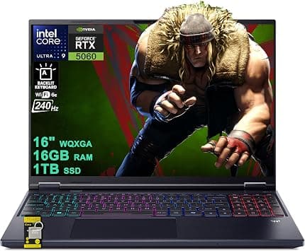 acer Predator Helios Neo 16S AI Gaming Laptop 16" 2560x1600 OLED 240Hz (100% DCI-P3 G-SYNC) Intel 24-core Ultra 9 275HX 16GB DDR5 1TB SSD GeForce RTX 5060 8GB GDDR7 (Up to 572 AI Tops) Win11 ICP Hub on Amazon.ae - Price Tracker