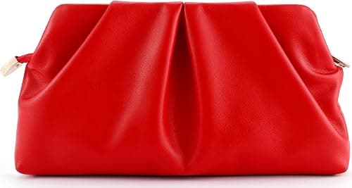 Women Clutch Bag Dressy Formal Handbag Pleated PU Clutch Purse Detachable Chain Crossbody Bag على Amazon.ae - متتبع الأسعار