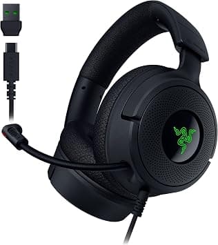 Razer Kraken V4 X Wired Gaming Headset: Cardioid Mic - Memory Foam Cushions - Chroma RGB Lighting - Type C & Type A Cable - for PC, Mac, PS5, Nintendo Switch, Steam Deck, Smartphone - Black on Amazon - Best Deal Finder