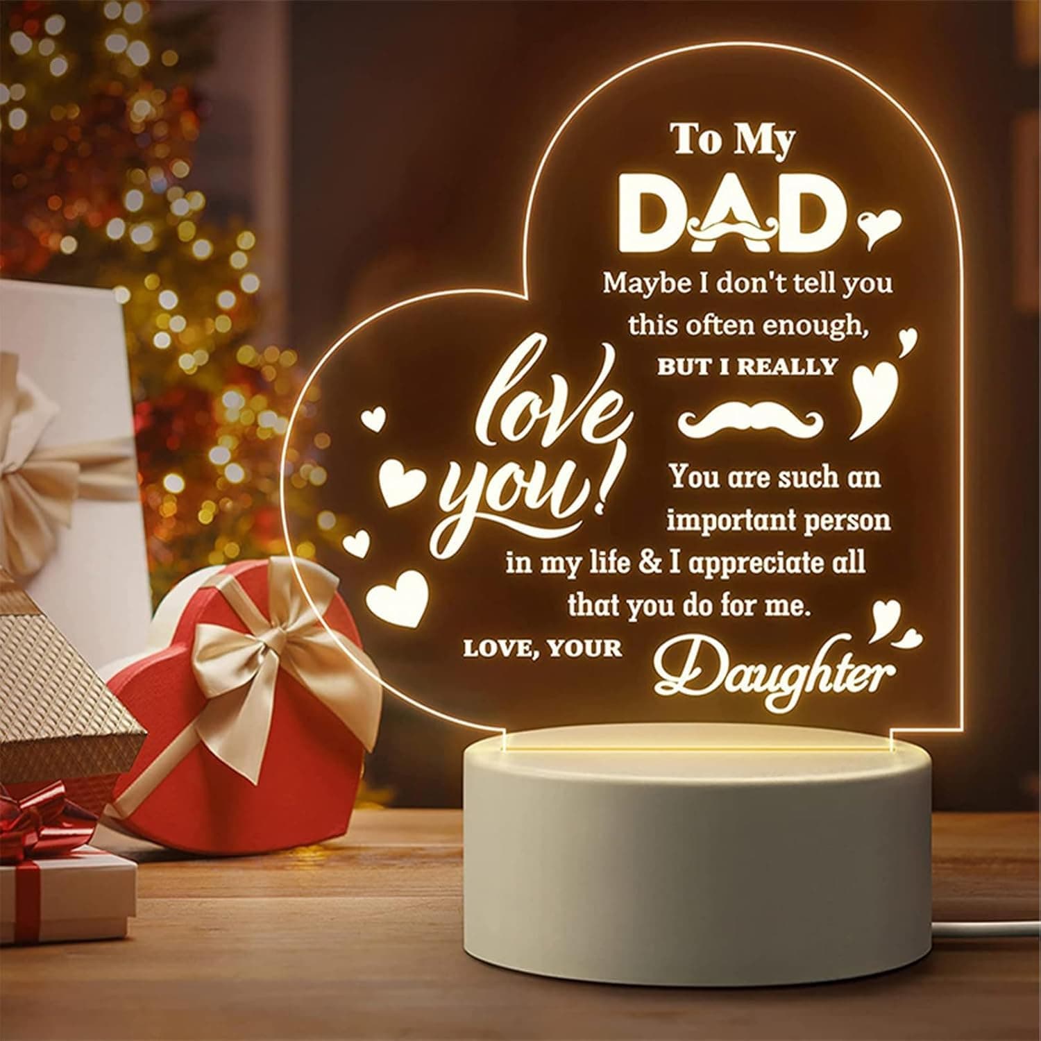 MAKINGTEC Dad Night Light - Engraved Acrylic Lamp Gift for Father’s Day, Birthday, or Christmas - Thoughtful Present from Daughter Son - Perfect for Stepdad Father-in-Law on Amazon.ae - Price Tracker