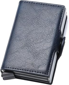 eWINNER Fashion PU Leather aluminium slim Secure ID wallet Slim Card Holder for Men Women Auto Pop Up RFID Blocking Credit Card Holder Money Clip Wallet Holds 14 Cards (Dark Blue) on Amazon.ae - Price Tracker