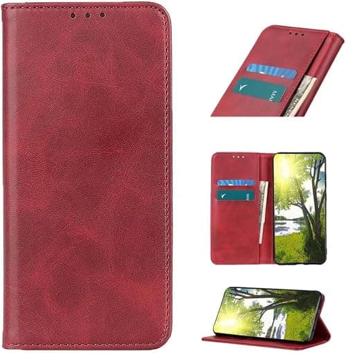 COQUE Case for Motorola Moto G77 5G,PU Cow Texture Magnetic Case,Wallet with Card Slot,Protect Motorola Moto G77 5G-Red on Amazon.ae - Price Tracker