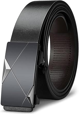 Oyifan Black Belt Men, Genuine Leather Dress Designer Belts for men, Fashion Slide Ratchet Click Casual Mens Belt for Jeans on Amazon.ae - Price Tracker