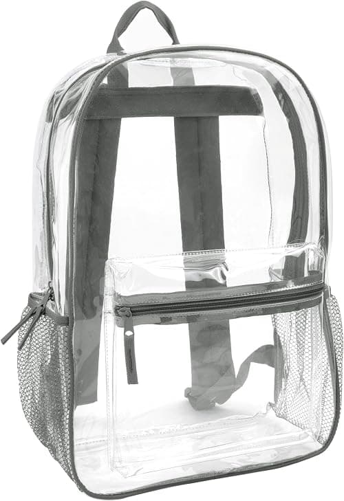 Clear Backpack With Reinforced Straps & Front Accessory Pocket - Perfect for School, Security, Sporting Events on Amazon.ae - Price Tracker