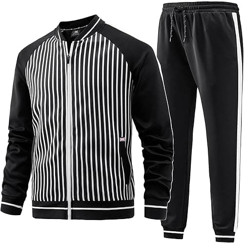 W JIANWANG Men's Casual Tracksuits Long Sleeve Jogging Suits Sweatsuit Sets Track Jackets and Pants 2 Piece Outfit on Amazon.ae - Price Tracker