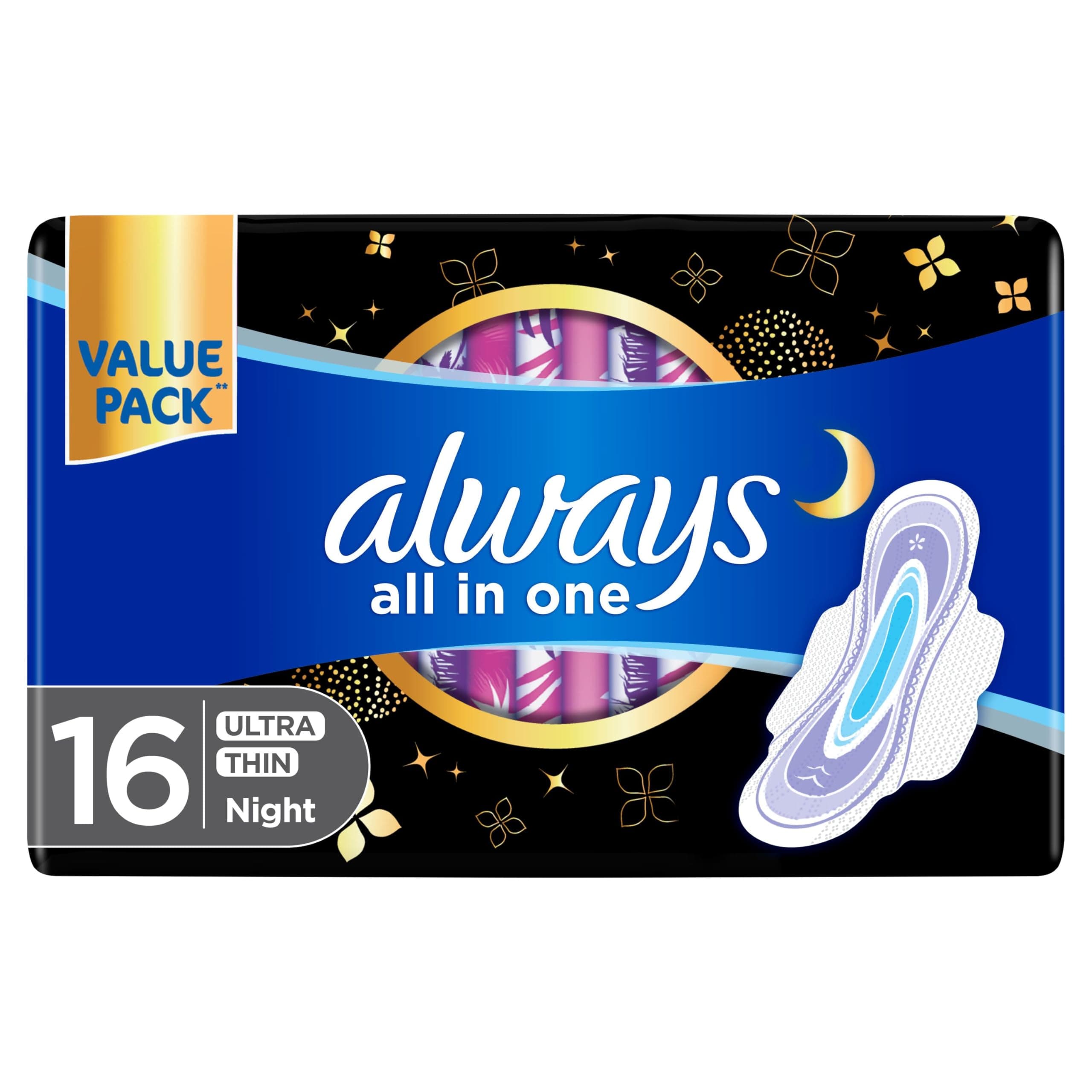 Always Pads Ultra Thin All In One Night Large With Wings 16 Sanitary Pads on Amazon.ae - Price Tracker