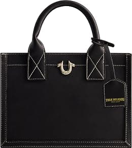 TRUE RELIGION Womens Women's Tote Bag, Faux Suede Medium Travel Purse Handbag With Adjustable Shoulder Strap and Horseshoe Logo Tote Bag - دليلك لأفضل العروض