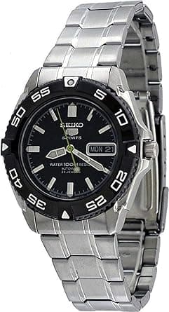 Seiko 5 Men's Black Dial Stainless Steel Automatic Watch - SNZB23J1 on Amazon.ae - Price Tracker