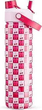 POWCAN 26 oz Insulated Water Bottle with 2-in-1 Straw and Spout Lid, Keep Cold 24H, Leak-Proof, Fits in Car Cup Holder, Stainless Steel Water Bottle for Sports, Travel, and School (Bow Down to Cherry) - Amazon.ae Price Tracker