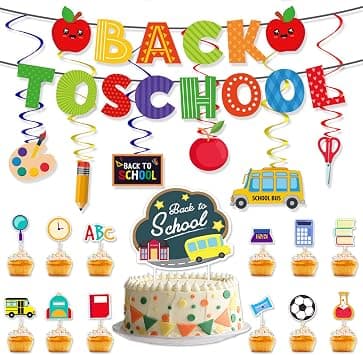 Back to School Banner Decorations Welcome Back to School Banner Garland First Day of School Banner for Kindergarten Preschool Party Classroom Bulletin Board Decorations (B) على Amazon.ae - متتبع الأسعار