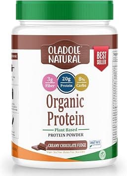 Oladole Natural Plant Based Organic Protein Powder 1 kg 20 Servings, Creamy Chocolate Fudge Protein for Muscle Support & Recovery, Vegan, Non-GMO, Lactose Free على Amazon.ae - متتبع الأسعار