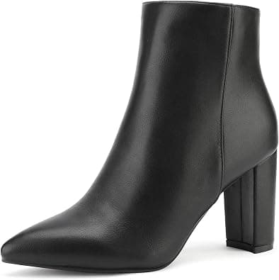 DREAM PAIRS Women's Pat Chunky High Heel Ankle Booties Sianna-3 - Best Deal Finder