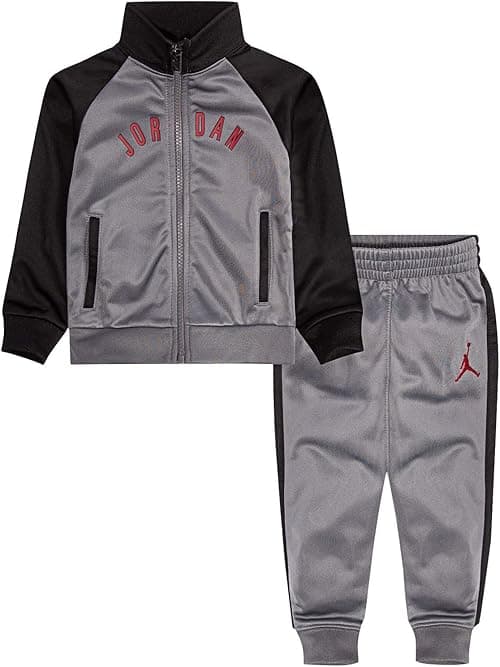 Nike Jordan Boy`s Tricot Jacket Tracksuit & Pants 2 Piece Set (SmokeGrey(655630-M19)/Black, 24 Months) on Amazon.ae - Price Tracker