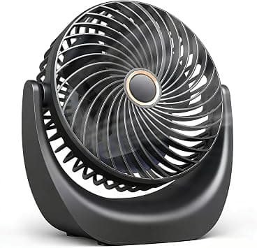 USB Desk Fan, 4000mAh Mini Desktop Fan,5 Speed ​​Portable Table Fan, 360° Adjustable Handheld Fan, Mini Fan rechargeable Ideal for Offices, Bedrooms,Travel,Camping(Glossy Black) on Amazon.ae - Price Tracker