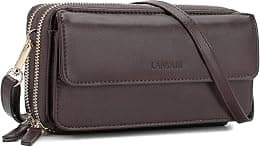 Lanyani RFID Crossbody Wallet Wristlet Purse with Phone Pocket For Women Vegan Leather - Best Deal Finder
