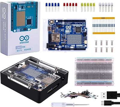 GeeekPi Matel Case for Arduino UNO R4 WiFi, with UNO R4 WiFi Board, LEDs, Jumper Wire, Breadboard and Resistor on Amazon.ae - Price Tracker