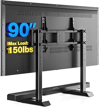 Rfiver Upgraded Universal Table Top TV Stand Steel TV Legs for 40 to 90 Inch Flat or Curved Screen TVs, Height Adjustable Base, Center TV Stand Hold Up to 150lbs, Max VESA 800 x 400mm على Amazon.ae - متتبع الأسعار