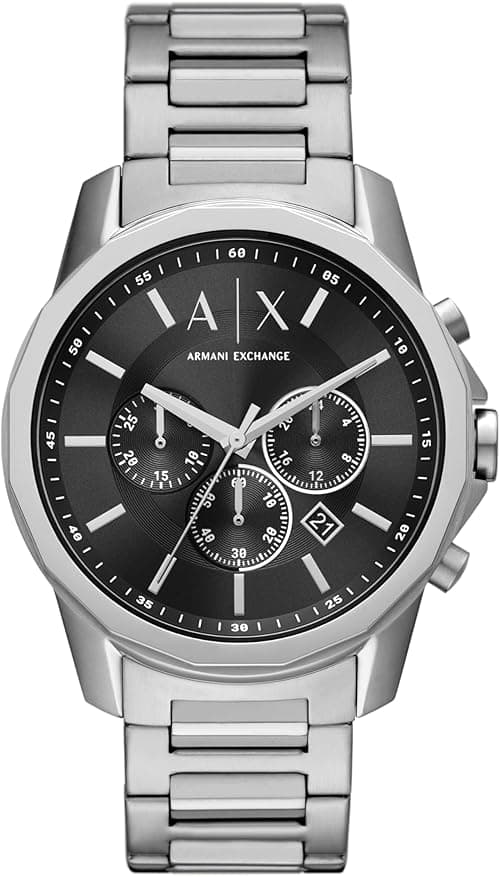 A|X Armani Exchange Chronograph Dress Watch for Men with Stainless Steel, Silicone or Leather Band on Amazon.ae - Price Tracker