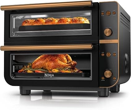 Ninja Double Oven Pro Smart XL Countertop Oven & Air Fryer | 30.2 Qt Capacity |12-in-1 Versatility with Smart Finish & DualZone Tech to Cook 2 Meals at Once | Fit up to 4.5lb Chicken | Onyx | DCT801BK | DualZone, Smart Finish, Fits 4.5 lb chicken, Air fry, bake, broil, roast, toast, pizza on Amazon.ae - Price Tracker