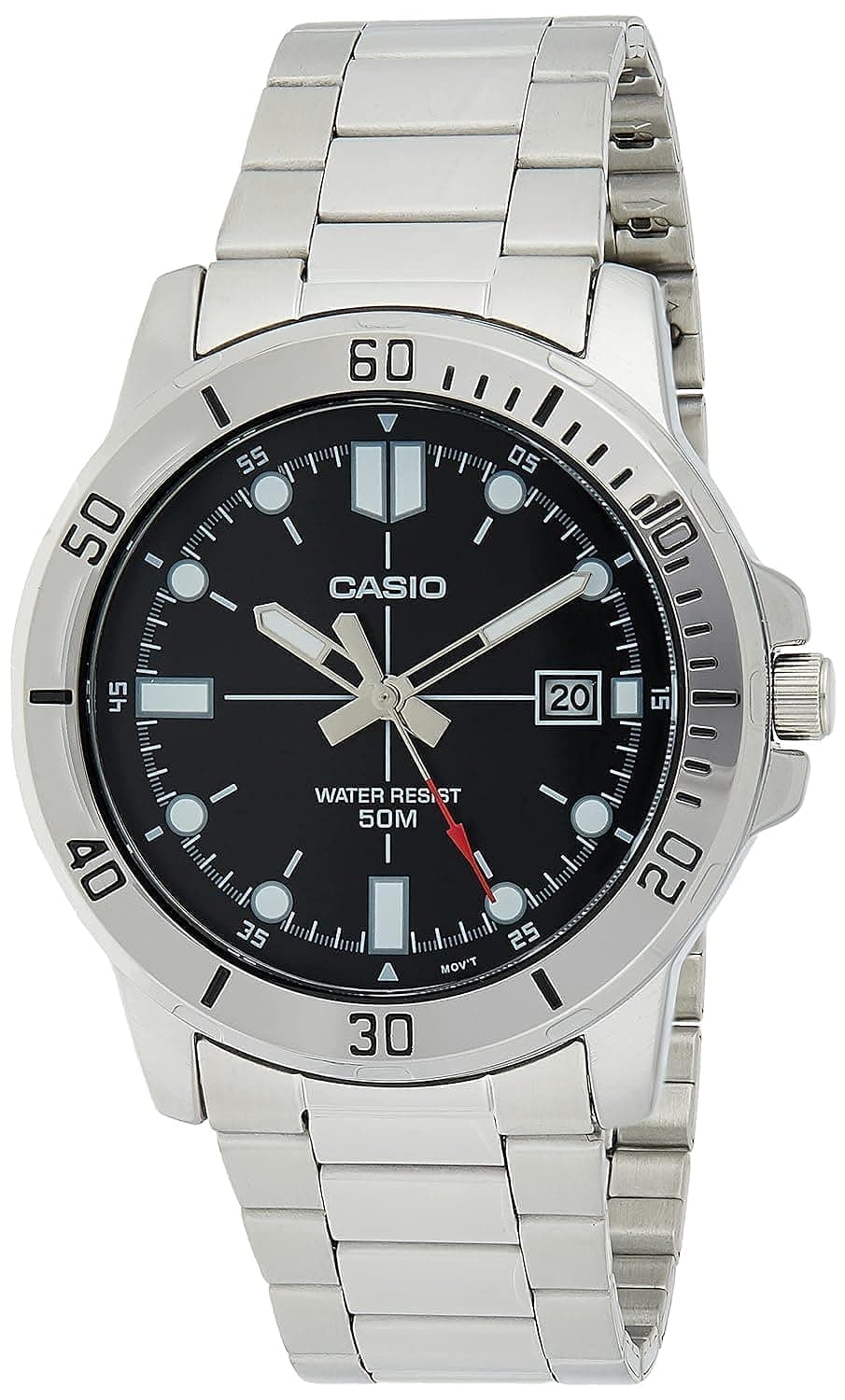 Casio Men's Watch - MTP-VD01D-1EVUDF Black Dial, Silver Band on Amazon.ae - Price Tracker