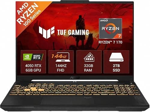 ASUS TUF Gaming A16 (2026) FA607NUQ-RL Gaming Laptop AMD Ryzen 7 170 Processor 32GB DDR5 RAM 2TB SSD 16" WUXGA 144Hz Display NVIDIA RTX 4050 6GB GDDR6 RGB Backlit Keyboard Window 11 Mecha Gray on Amazon.ae - Price Tracker
