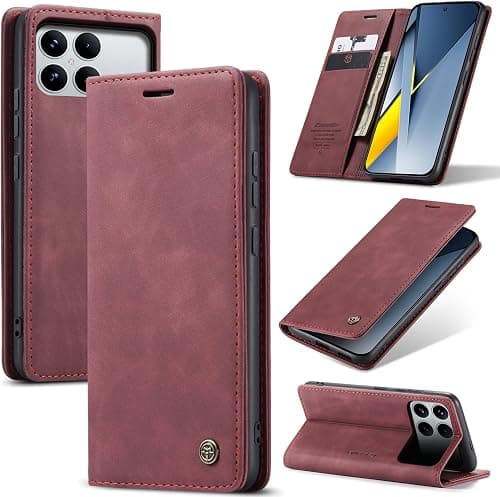Case for Xiaomi Poco F8 Ultra 5G Premium Leather Protective Pouch Wallet Flip Case Magnetic Case Cover for Xiaomi Poco F8 Ultra, Wine Red on Amazon.ae - Price Tracker