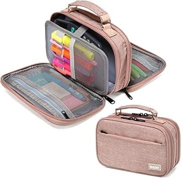 VASCHY Pencil Case, Large Pencil Pouch with Compartments for Middle School,Work,Office Pen Organizer Holder School Supply Pink - Amazon.ae Price Tracker