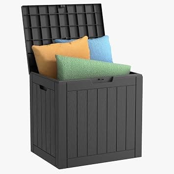 EasyUp 31 Gallon Outdoor Deck Box Waterproof Storage Resin Boxes UV Resistant Lockable Container for Patio Furniture Cushions Garden Tool Sports Equipment Pool Supplies Delivery Storage Outside - Amazon.ae Price Tracker