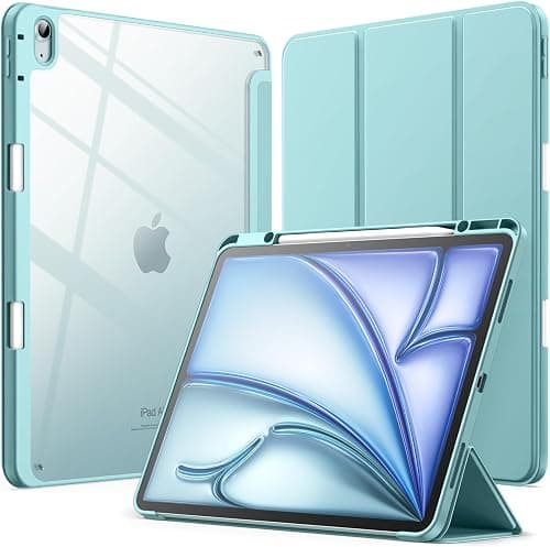 JETech Case for iPad Air 13" M4/M3/M2, Blue | Cover for 2026/2025/2024 Model, Clear Back, Pencil Holder, Slim Shockproof Protection, Tri-Fold Stand, Auto Wake/Sleep on Amazon.ae - Price Tracker