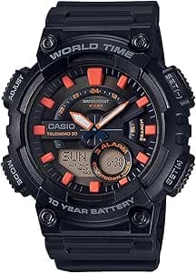 Casio Men's Watch - AEQ-110W-1A2VDF Orange/Black Dial, Black Band on Amazon.ae - Price Tracker