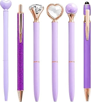 YOXMJDB Personalized Pens for Women, 6 Pcs Purple Pens Ballpoint Pen Bulk, 1.0mm Medium Point Black Ink Pen for Journaling, Office and School Supplies Gifts for Nurse Teacher (Purple) on Amazon.sa - Price Tracker