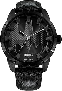 Police The Bat Brushed Black Carbon Fiber Dial Leather Strap Analog Watch for Men, 42mm - Amazon.ae Price Tracker