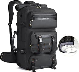 Tokokimo Travel Backpack for Men, 50L Flight Approved Carry On Backpack with 17in Laptop Compartment, Convertible Duffle Bag with USB Port for Weekender, Black - Best Deal Finder