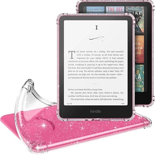 Vurtboly Clear Case for All-New Kindle Paperwhite 12th Gen 2024 7" & Kindle Colorsoft Signature Edition 2024, Ultra-Clear Transparent Soft Cover Sleek Lightweight Scratch-Proof TPU Cover (Glitter) على Amazon.ae - متتبع الأسعار